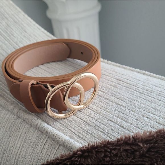 Double Ring Circle Button Belt Leisure Jeans Fashi - Picture 4 of 6